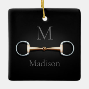 Eggstut Snaffle Bit Monogrammed Equestrian Keramisch Ornament