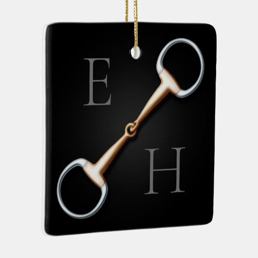 Eggstut Snaffle Bit Monogrammed Equestrian Keramisch Ornament (Rechts)
