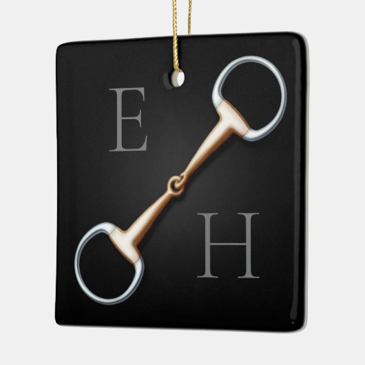 Eggstut Snaffle Bit Monogrammed Equestrian Keramisch Ornament (Links)