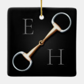 Eggstut Snaffle Bit Monogrammed Equestrian Keramisch Ornament (Achterkant)