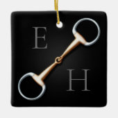 Eggstut Snaffle Bit Monogrammed Equestrian Keramisch Ornament (Voorkant)