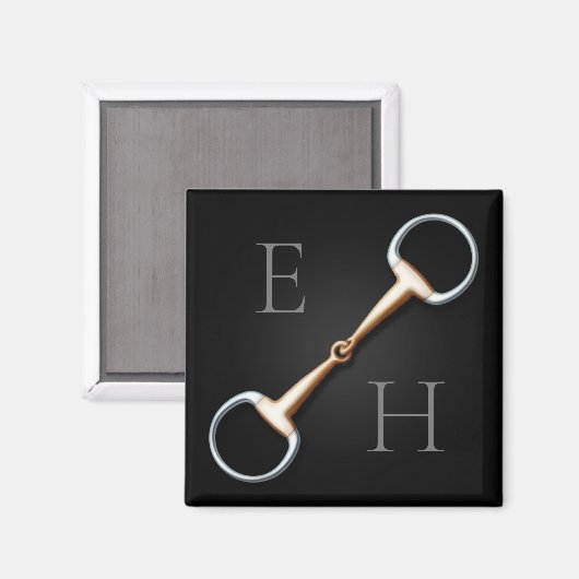 Eggstut Snaffle Bit Monogrammed Equestrian Magneet (Voorkant / Achterkant)