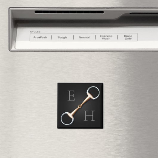 Eggstut Snaffle Bit Monogrammed Equestrian Magneet (Insitu (Vaatwasser))