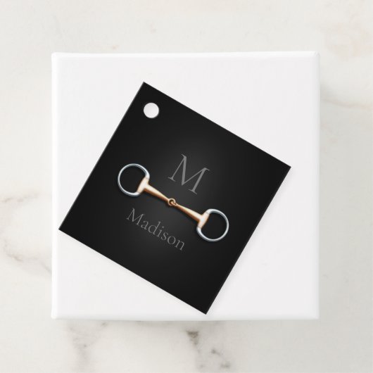 Eggstut Snaffle Bit Monogrammed Equestrian Square Bedankjes Labels (In situ)