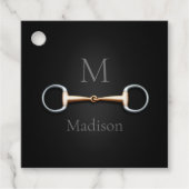 Eggstut Snaffle Bit Monogrammed Equestrian Square Bedankjes Labels (Voorkant)