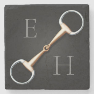 Eggstut Snaffle Bit Monogrammed Equestrian Stenen Onderzetter