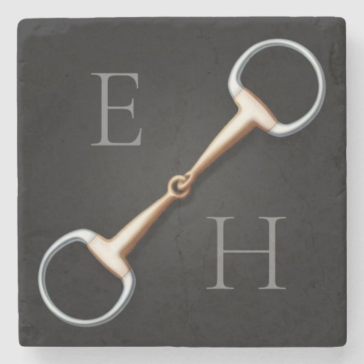 Eggstut Snaffle Bit Monogrammed Equestrian Stenen Onderzetter (Voorkant)