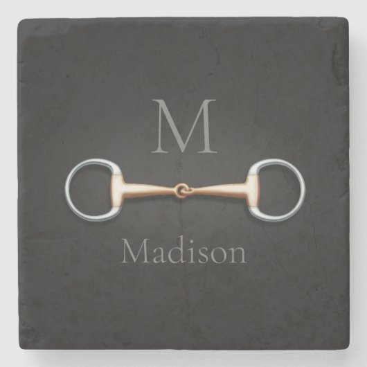 Eggstut Snaffle Bit Monogrammed Equestrian Stenen Onderzetter (Voorkant)