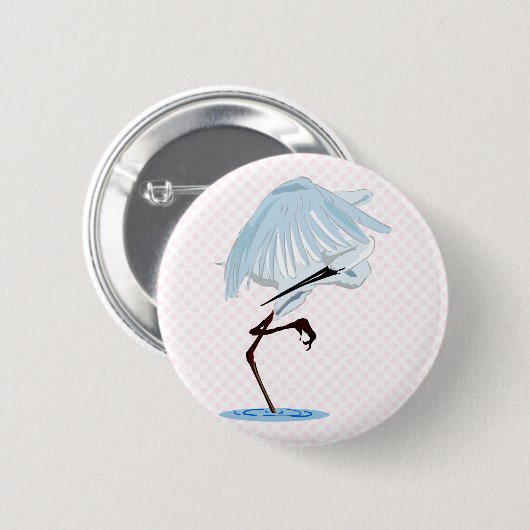 Eggy Egret Ronde Button 5,7 Cm (Voorkant /achterkant)