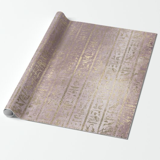 Egiptian Script Roos Gold Foxier Powder Royal Cadeaupapier (Uitgerold)