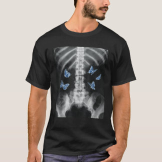 Egirl Xray Skeleton Blue Butterfly Harajuku y2k ED T-shirt