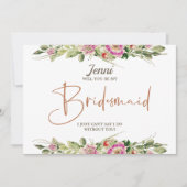 Eglantine Bloemen Bruidsmeisje Voorstel Kaart (Voorkant)