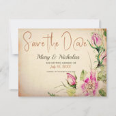 Eglantine Floral Wedding Save the Date Kaart (Voorkant)
