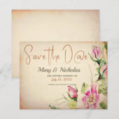 Eglantine Floral Wedding Save the Date Kaart (Voorkant / Achterkant)
