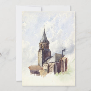 Église Saint Germain des Prés Parijs Feestdagenkaart
