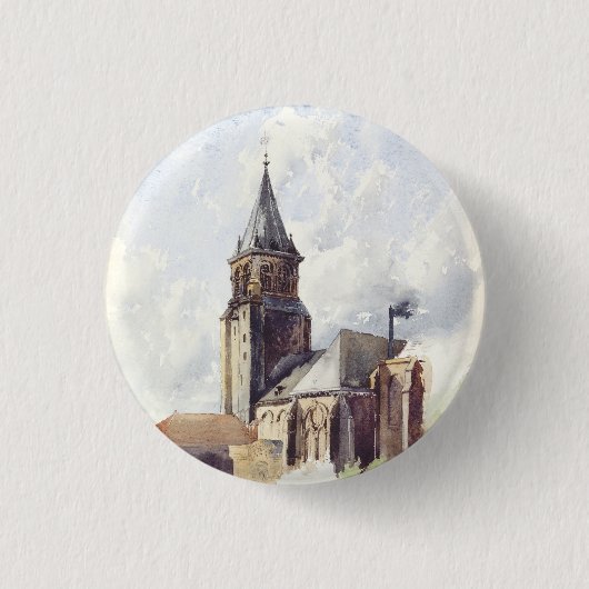 Église Saint Germain des Prés Parijs Ronde Button 3,2 Cm (Voorkant)