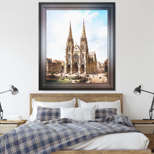 Église Sainte-Clotilde à Paris door Max Berthelin Canvas Afdruk (Insitu (Slaapkamer))