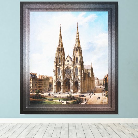 Église Sainte-Clotilde à Paris door Max Berthelin Canvas Afdruk (Insitu (Houten vloer))