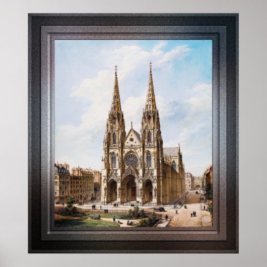 Église Sainte-Clotilde à Paris door Max Berthelin Poster (Voorkant)