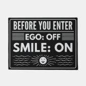 Ego blijft uit - ontwerp voor uitnodigende momente deurmat (Voorkant)