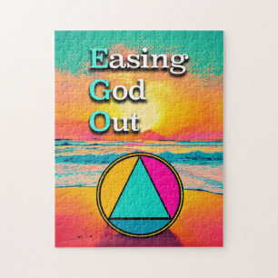 EGO Easing God Out Herstelt slogan Zonsopgang Legpuzzel