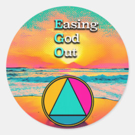EGO Easing God Out Herstelt slogan Zonsopgang Ronde Sticker