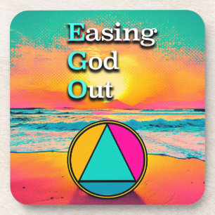 EGO Easing God Out Recovery Spreuk Zonsopgang Bier Onderzetter