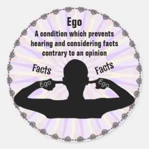 ego - feiten vs mening ronde sticker