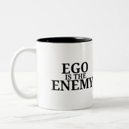 Ego Is The Enemy Minimalistische Tweetonige Schrij Tweekleurige Koffiemok