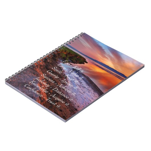 Ego Kill it Love value it Smile Keep it quote Notitieboek (Linkerzijde)