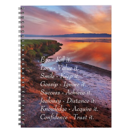 Ego Kill it Love value it Smile Keep it quote Notitieboek (Voorkant)