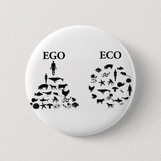 Ego versus Eco Pin Ronde Button 5,7 Cm (Voorkant)