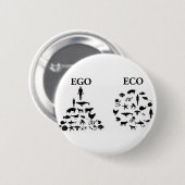 Ego versus Eco Pin Ronde Button 5,7 Cm (Voorkant /achterkant)