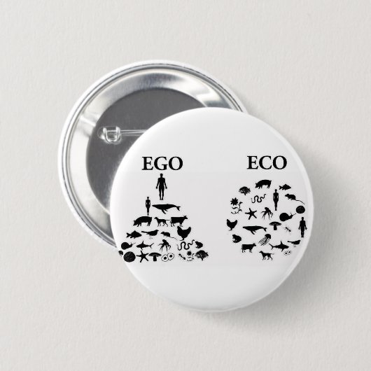 Ego versus Eco Pin Ronde Button 5,7 Cm (Voorkant /achterkant)