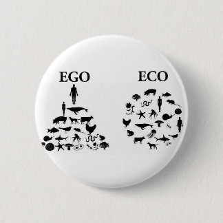 Ego versus Eco Pin Ronde Button 5,7 Cm