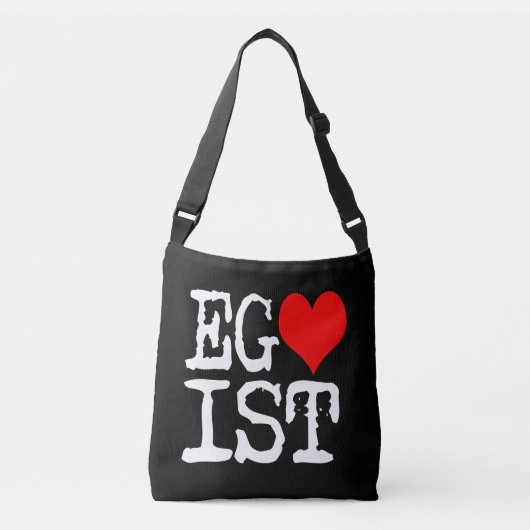 Egoist Red Heart Black Crossbody Tas (Voorkant)