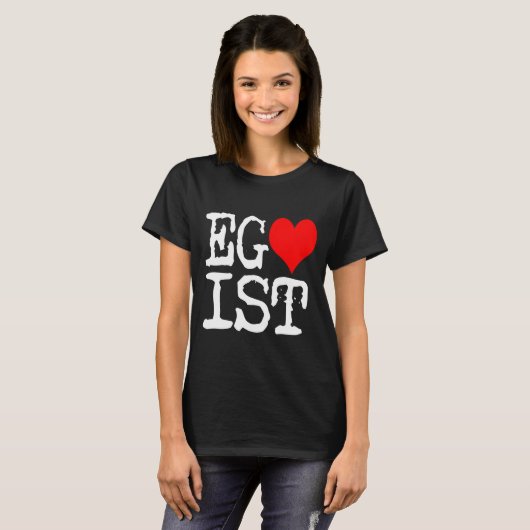 Egoïst Rode Hart Zwart T-shirt (Voorkant volledig)