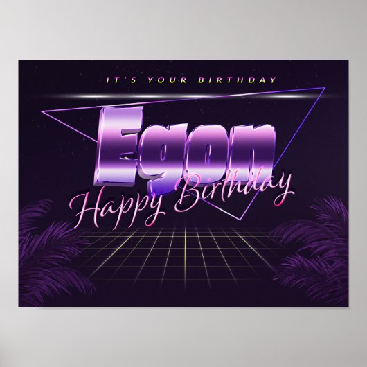 Egon Name Vorname retro Poster Geburtstag (Voorkant)