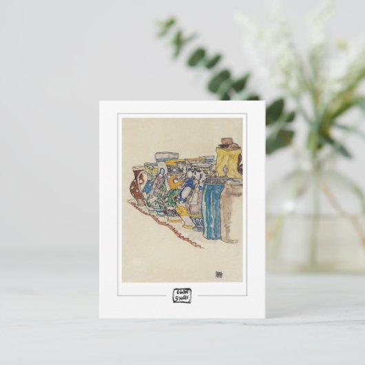 Egon Schiele #344-2 - Kunstmatig Briefkaart (Staand voorkant)