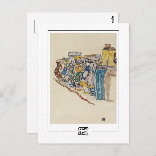 Egon Schiele #344-2 - Kunstmatig Briefkaart (Voorkant / Achterkant)