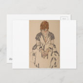 Egon Schiele- Artiest's zuster in de Wet Briefkaart (Voorkant / Achterkant)