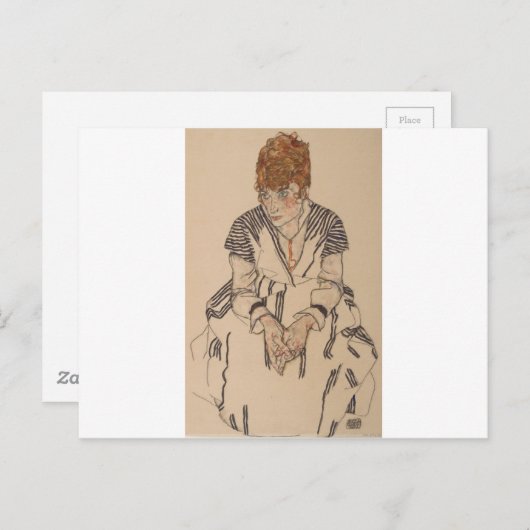 Egon Schiele- Artiest's zuster in de Wet Briefkaart (Voorkant / Achterkant)