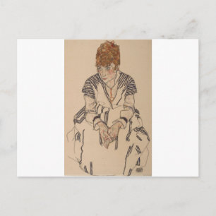 Egon Schiele- Artiest's zuster in de Wet Briefkaart