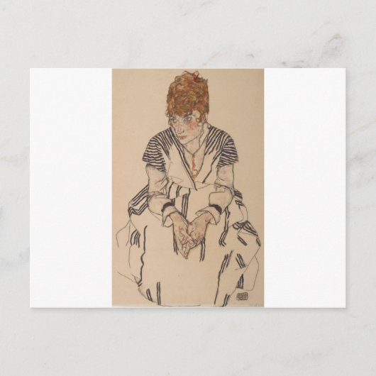 Egon Schiele- Artiest's zuster in de Wet Briefkaart (Voorkant)