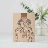 Egon Schiele- Artiest's zuster in de Wet Briefkaart (Staand voorkant)