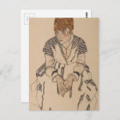 Egon Schiele- Artiest's zuster in de Wet Briefkaart (Voorkant / Achterkant)