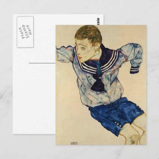 Egon Schiele-Boy in a Sailor Suit Briefkaart (Voorkant / Achterkant)