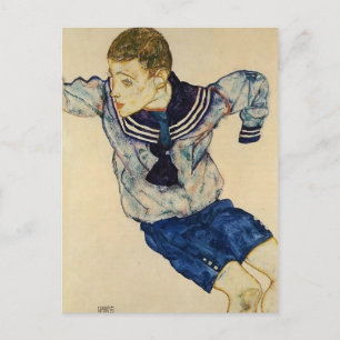 Egon Schiele-Boy in a Sailor Suit Briefkaart