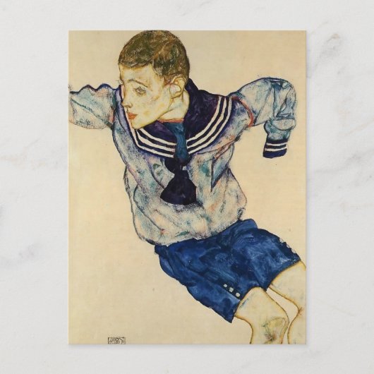 Egon Schiele-Boy in a Sailor Suit Briefkaart (Voorkant)