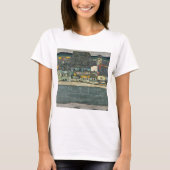 Egon Schiele casas junto al rio ciudad vieja. T-shirt (Voorkant)